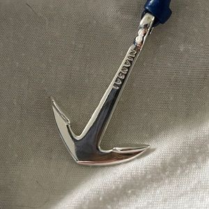 Miasani Blue Leather Anchor Wrap Bracelet